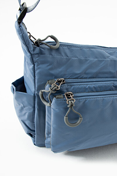 Sanmorris Geantă de umăr pentru femei, cu bretea crossbody compartimente, din material parașută, reglabilă, de culoare albastră