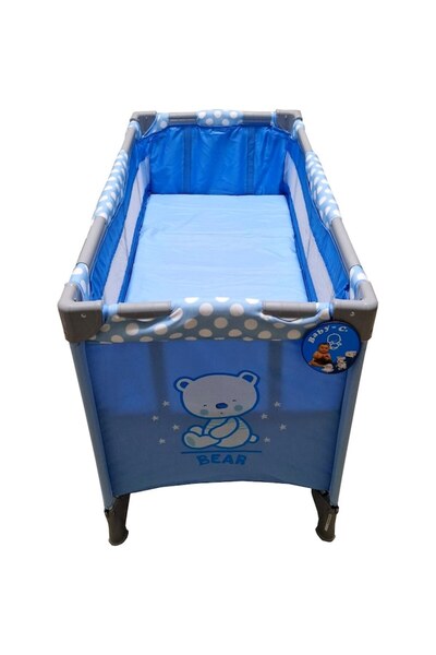 Baby Care Pătuț și țarc pliabil pentru bebeluși Baby Care™ PRO FMG, 120X60 cm, 2 niveluri de înălțime, geantă de transport și telecomandă