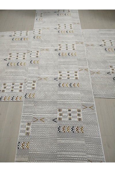 Alyahalı Bohem 3'Lü YATAK odası takımı halısı Jel Kaymaz Taban 1 Adet 100x300...