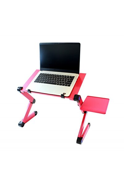 PROCART Laptop table with cooling function, foldable, USB input, rotating legs, aluminum, 1.3kg, 45cm, pink