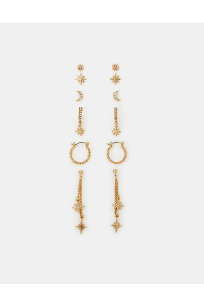 Accessorize 12 X STAR TASSEL EAR STAC Gold