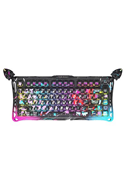 Gravastar Mercury V75 Pro Hall Effect Manyetik Switch Rapid Trig. 8KHz RGB Kablolu Gaming Klavye Neon Graffi.