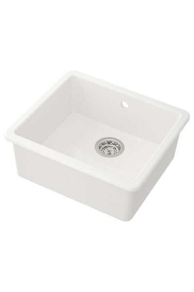 hobiurun Tek gözlü eviye, beyaz, 53x47 cm