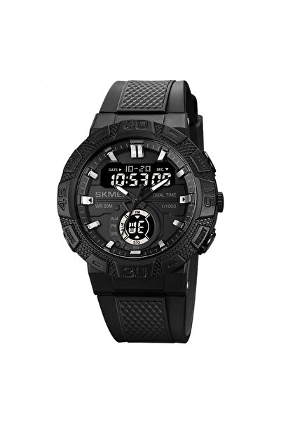 Skmei Ανδρικό Ρολόι Αναλογικό Ψηφιακό Quartz Casual Χρονόμετρο Ξυπνητήρι Μαύρο