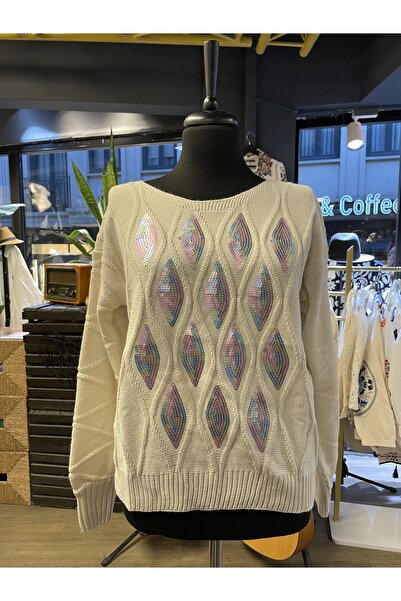 QUSİ سترة نسائية من القطن السميك للشتاء بأكمام طويلة ومطرزة