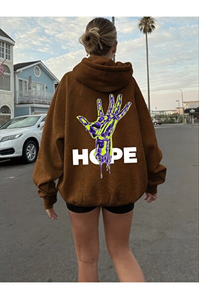 ArtYus Φούτερ Unisex Hope Hand Colored Special με τύπωμα Cotton oversized με ...