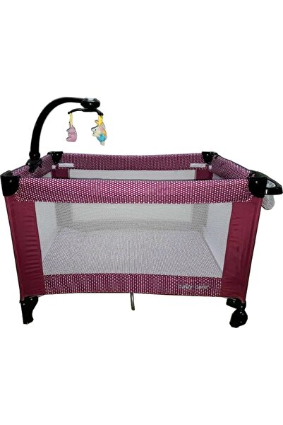 Baby Care NEST Folding Playpen with Music and Changing Table, Fuchsia with Polka Dots