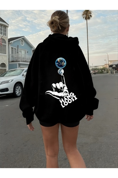 ArtYus Φούτερ Unisex Hang Loose Colorful Special με τύπωμα Cotton oversized μ...