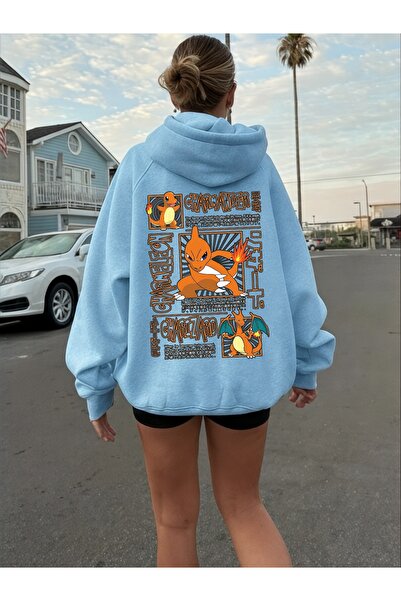 ArtYus Унісекс Charmander Кольоровий спеціальний принт Бавовняний оверсайз ху...