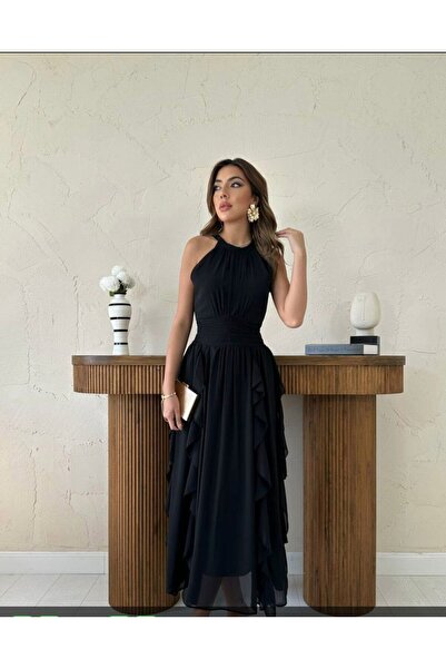 ÖZNUR GİYİM Siyah Elbise