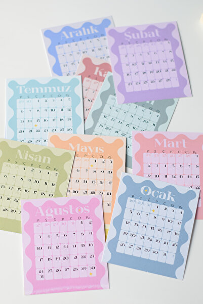 GÖKÇETasarım 2026 Soft Masa Takvimi / Ahşap Standlı *10 x 10 cm*