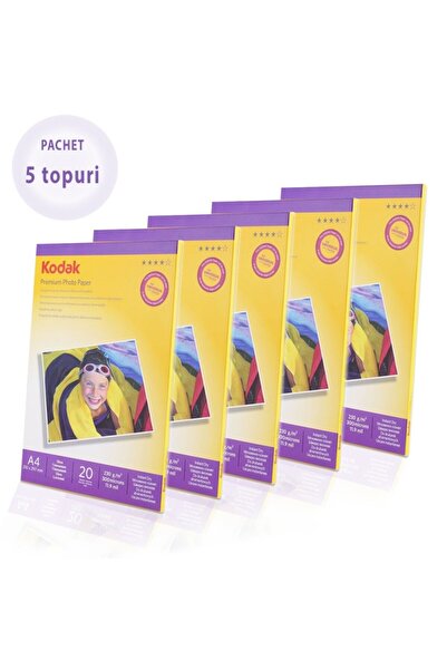 Kodak Pack of 5 tops of Glossy photo paper, 230 g A4 format, 100 sheets