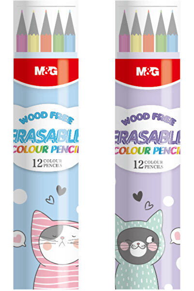M&G Set of 12 hexagonal colored pencils, M&G, with eraser, So Many Cats, various models