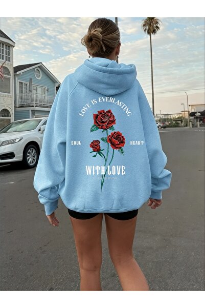 ArtYus Unisex Love Rose Rose Colorat Special cu imprimeu Bumbac supradimensio...