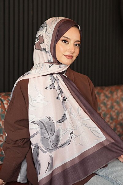 AFVENTE Бронзов памучен шал с флорален мотив