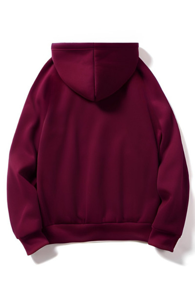 MOONBULL Unisex 3 İplik İçi Pamuklu Kapüşonlu Düşük Kol Oversize Kanguru Cep Sweatshirt