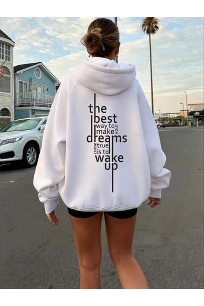 ArtYus Unisex Dreams Text colorat special cu imprimeu bumbac supradimensionat...