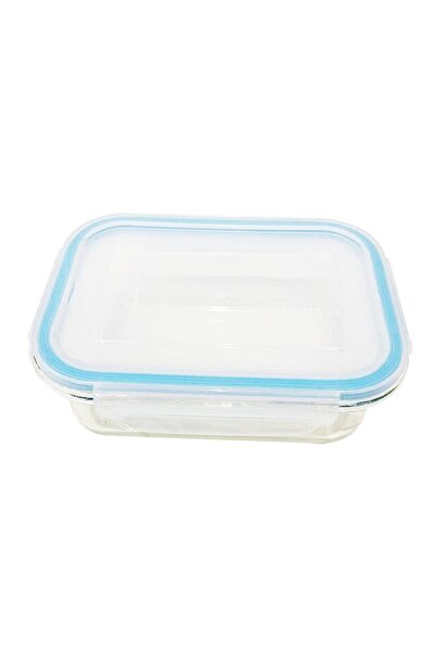 Carrefour Carrefour casserole with lid, rectangular shape, glass, 0.65 L, Transparent
