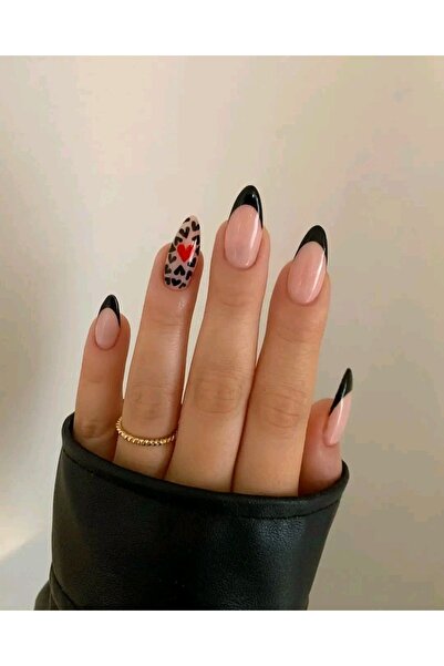 Violet nails Siyah french tırnak