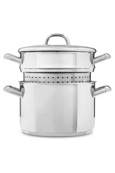 SİLAMPOS قدر الباستا الاستينلس ستيل Europa بقطر 20 سم عالي الجودة من سيلامبوس...