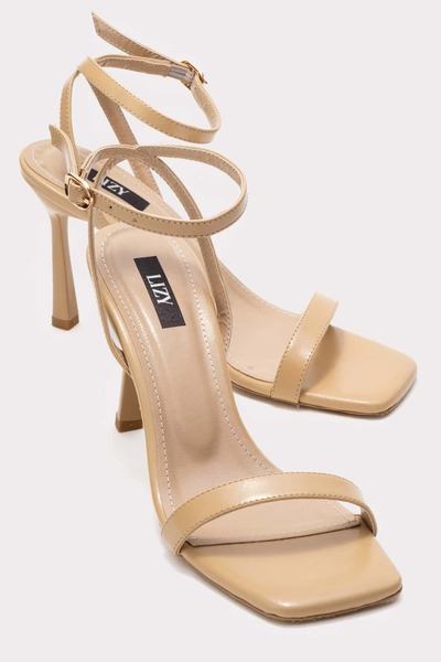 Lizy Shoes Nude - Γυναικεία παπούτσια με λεπτό τακούνι και μία λουρίδα
