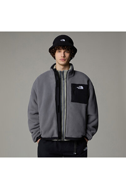 THE NORTH FACE Men's Yumiori Black/Dark Gray Double-Sided Fleece Coat