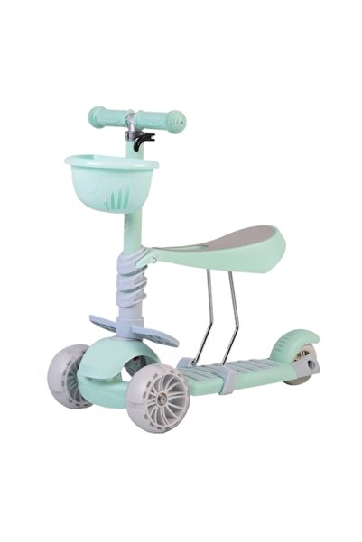 NOVOKIDS Trotinetă triciclu transformabilă 2 în 1 NOVOKIDS™ BubbleGum, maxim 40 kg, roți din silicon cu LED, detașabilă