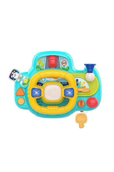 huanger - لعبة محاكاة عجلة القيادة الذكية الموسيقية للأطفال - أزرق