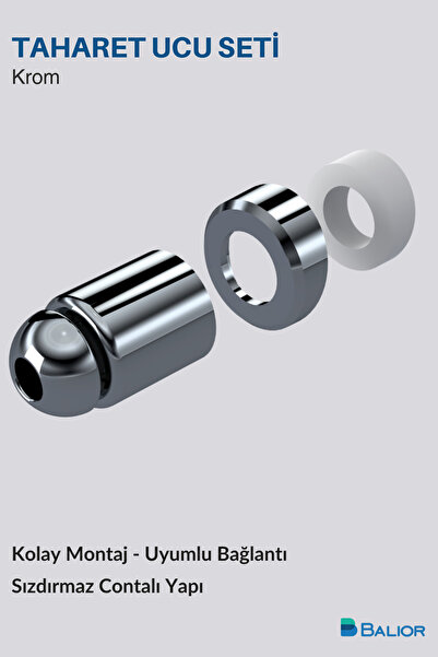 BALİOR Klozet Taharet Çubuk Ucu Krom Perlatör