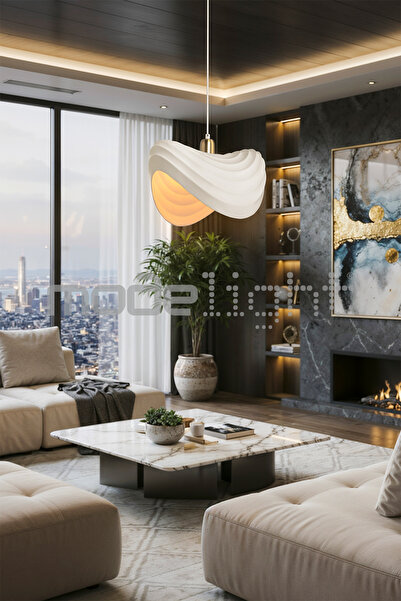 Modelight DALİ TEKLİ SARKIT BEYAZ - BETON AVİZE - SALON-OTURMA-ÇOCUK-YEMEK-YATAK ODASI-ANTRE-MUTFAK