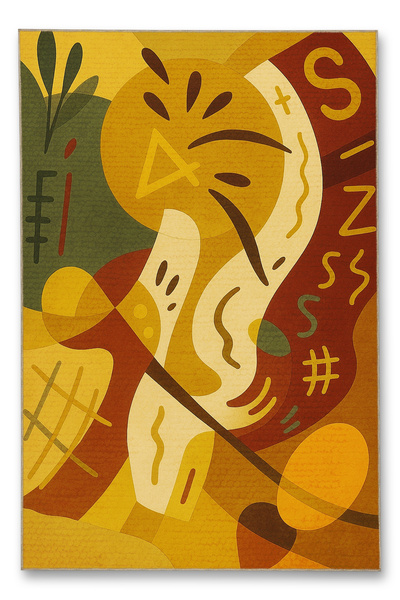 Rugs Modern Halı سجادة موسو ذات نمط الجرافيتي المنسوجة ذات الطابع العتيق للدي...