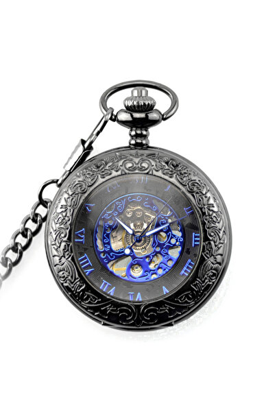 OEM Ceas de buzunar mecanic schelet cu lanț vintage retro