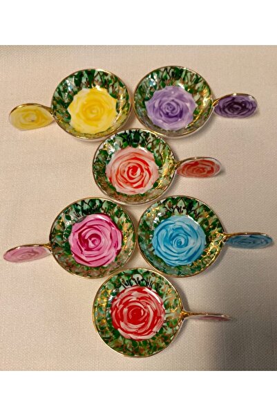 BY.RAYKA PORSELEN El Dekor PORSELEN EL BOYAMA 6LI LOKUMLUK SETİ