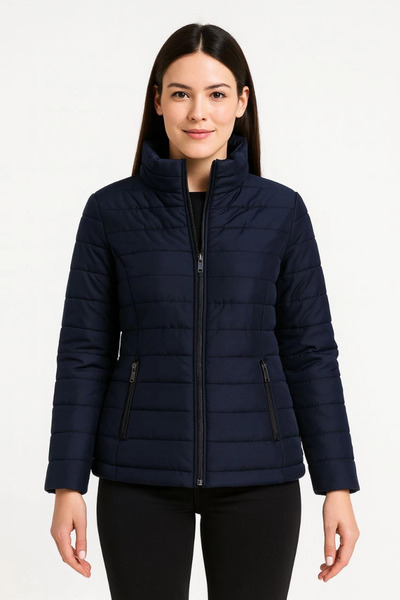 velmorafashion Velmora Bomber Mont Jacket -- Navy Blue -