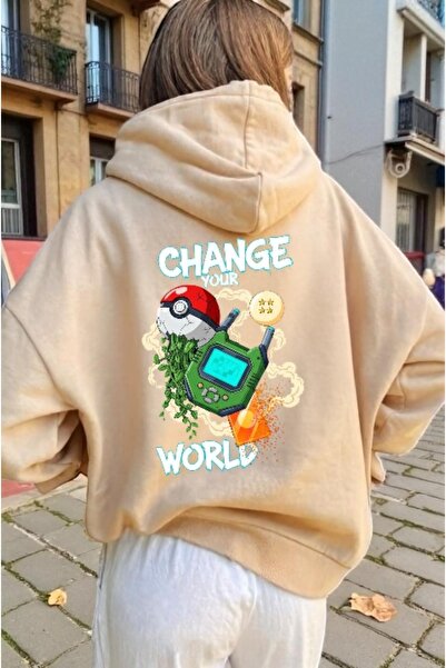 ArtYus Унісекс Change Your World Кольоровий спеціальний принт Бавовняний овер...