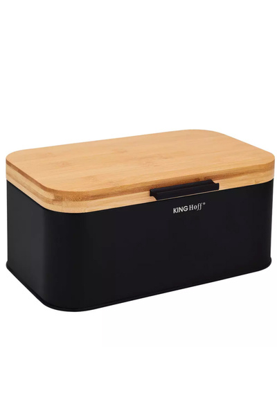 Other KINGHOFF KH-1735 BAMBOO AND STEEL BREAD BOX