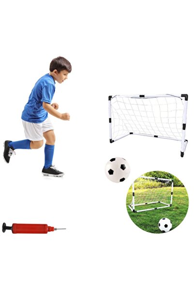 PROCART Set poartă de fotbal cu fileu, minge, pompă, 120x57x63 cm