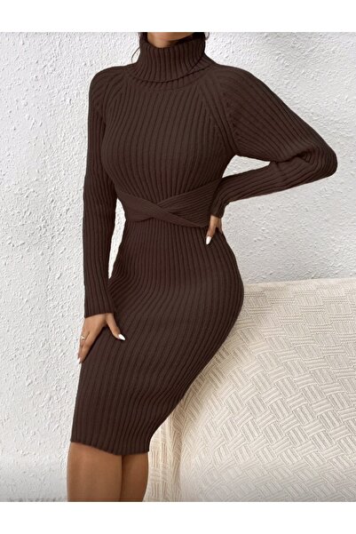 Bracha Κορδέλα Λεπτομερές μοντέλο πλεκτό φόρεμα με ραβδώσεις