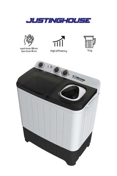 JUSTINGHOUSE غسالة ملابس بحوضين، سعة 9 كجم - JSWM-1109