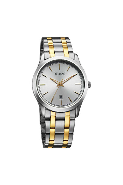 Titan Men's Analog Silver White Dial Watch - 1823BM03