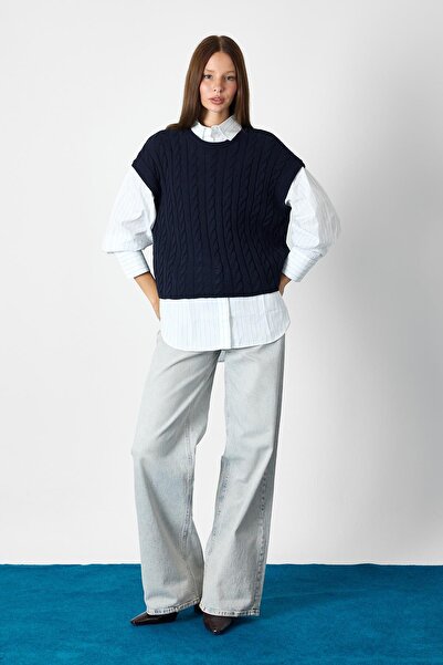 SHERIN Navy Blue Sweater