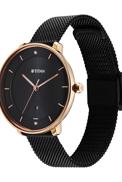 Titan Women's Analog Black Dial Watch - 2651KM03
