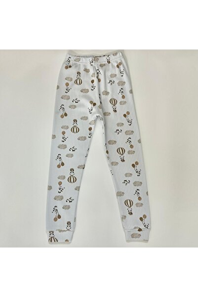EnBy Kids %100 Pamuk Uzun Kollu Manşetli Panda Desenli Çocuk Pijama Takımı