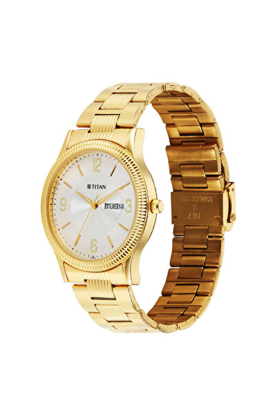 Titan Men's Analog Silver White Dial Watch - 1650YM11