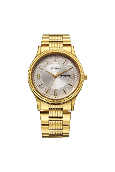 Titan Men's Analog Silver White Dial Watch - 1650YM11