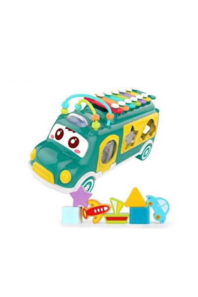 huanger - لعبة حافلة موسيقية للأطفال مع إكسيليفون - أخضر