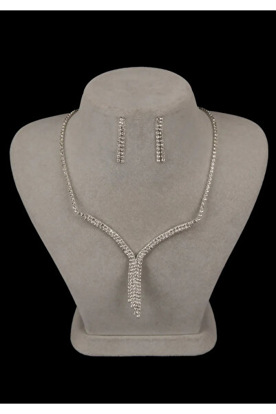 EKİDORA طقم قلادة وأقراط فضية من سو يو – طقم خاص للزفاف والخطوبة