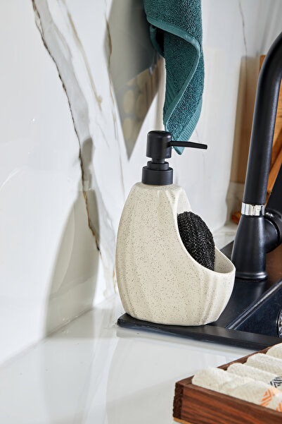 Cooker Seramik Süngerlikli Sıvı Sabunluk – 180 ml | Şık, Pratik ve Hijyenik Ç...