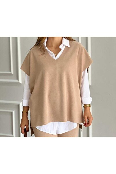 stilbebedunyasi Ön Arka V Yaka Kaşkorse Süveter