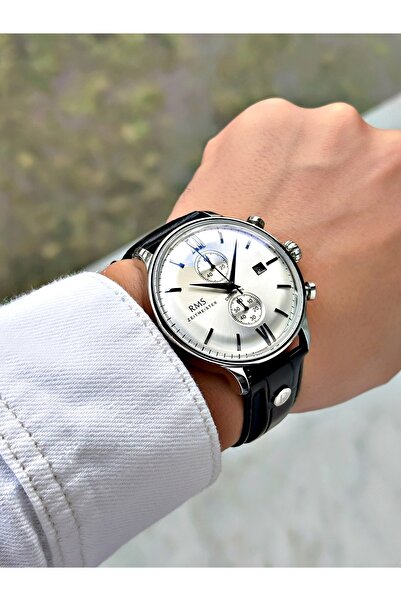 Romanson Functional Black Color Special Design Leather Cord Steel Case Men's Wristwatch 1332.01Mr